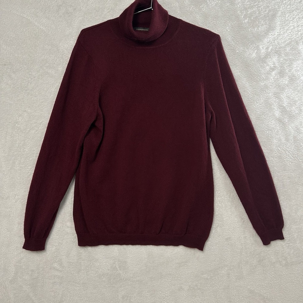Charter Club Luxury Cashmere Sweater Burgandy Turtleneck Womens Size Medium